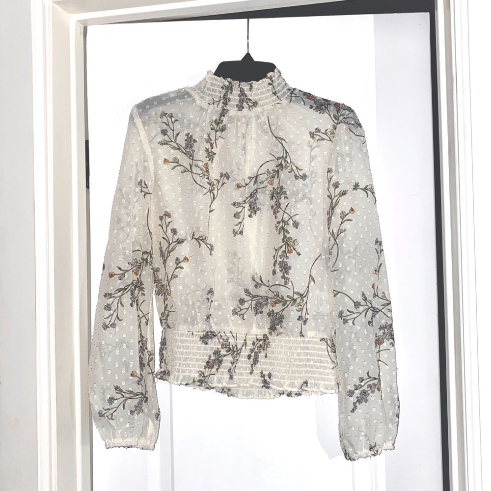 Sheer Floral Blouse